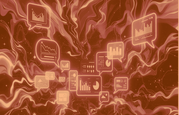 AI moderator visualization showing data analysis and insights